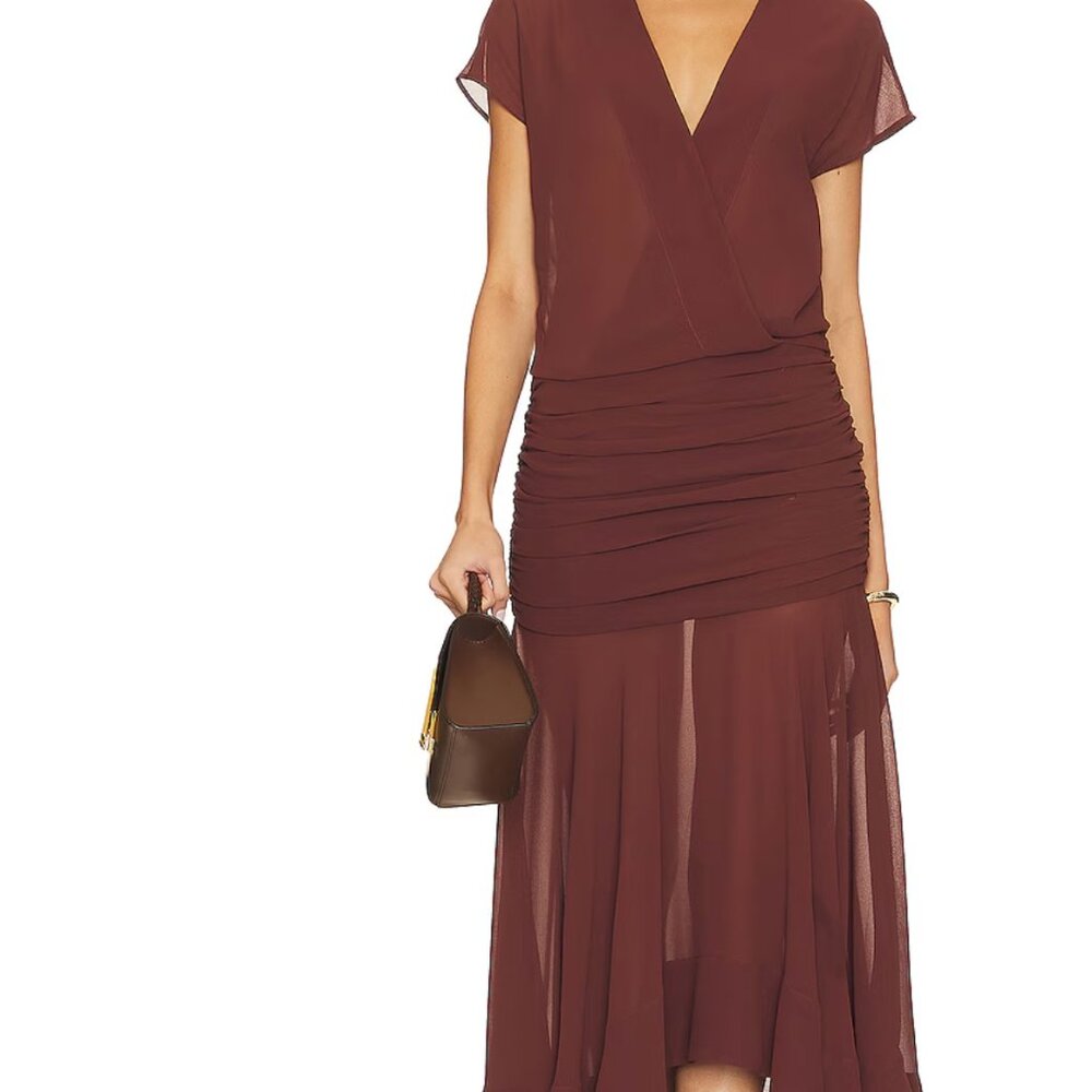 "Mette Dress" in Brown by L'Academie